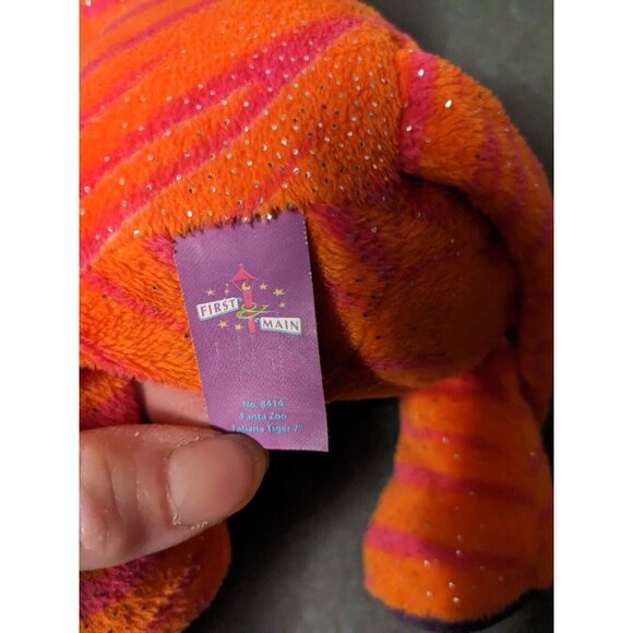 1st & Main Plush Cat Orange Glittery Sparkly Stuffed Animal Blue Eyes - Picture 6 of 7